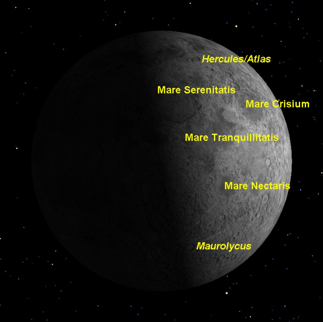 Great Time to Observe the Moon and Its 'Seas'